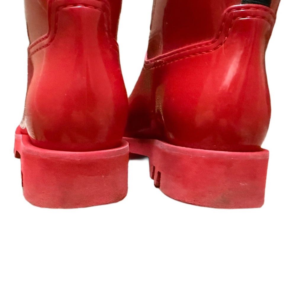-SOLD -AUTHENTIC MONCLER sexy Glossy Red Rain Boots EU 40 US 9.5 - Picture 11 of 15